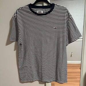 Tommy Hilfiger Men's Black and White Striped Tee